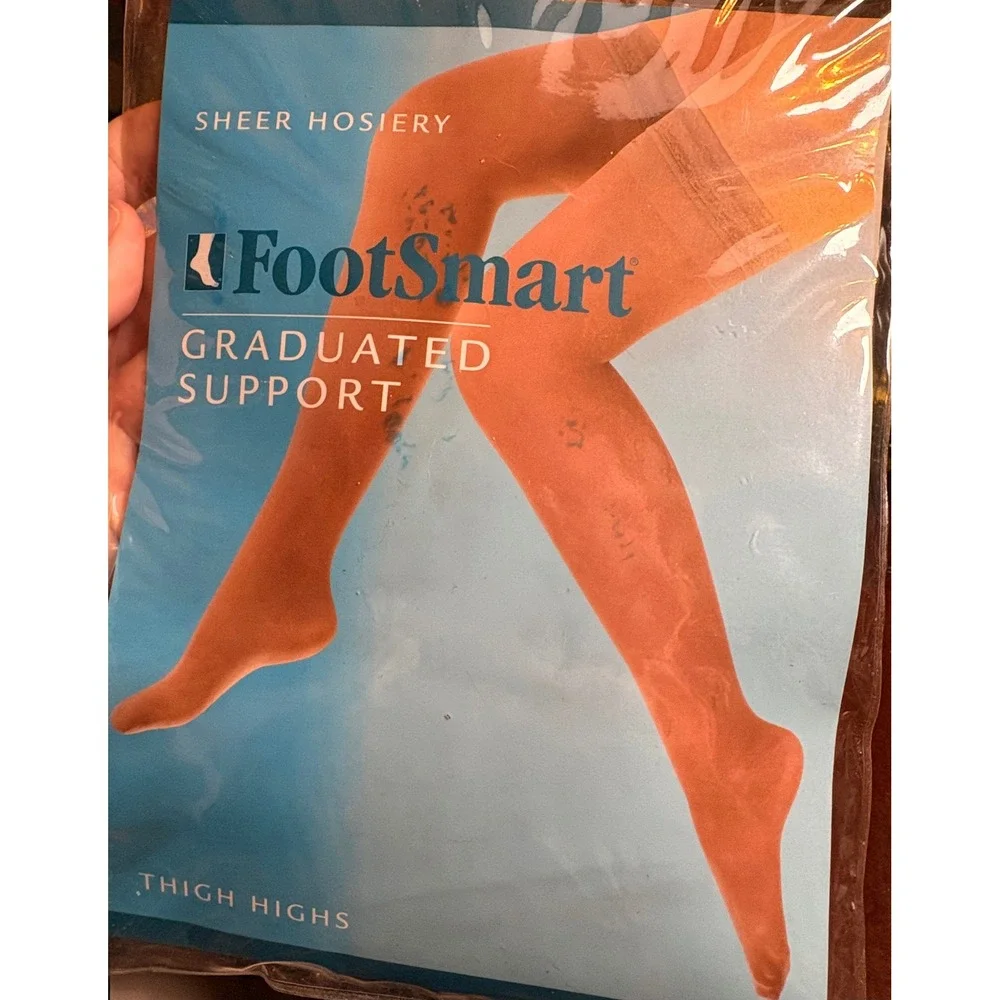 FootSmart Thigh Highs Women XL Beige Like New Graduated Support 20-30mmHg